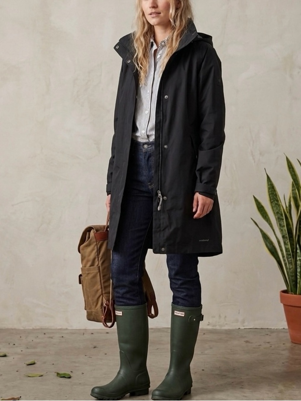 Fjallraven Womens Visby Hydratic Black Rain Jacket